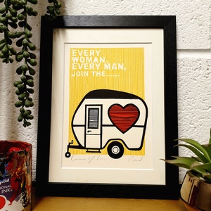 Housemartin- Caravan of Love Original Lino Print