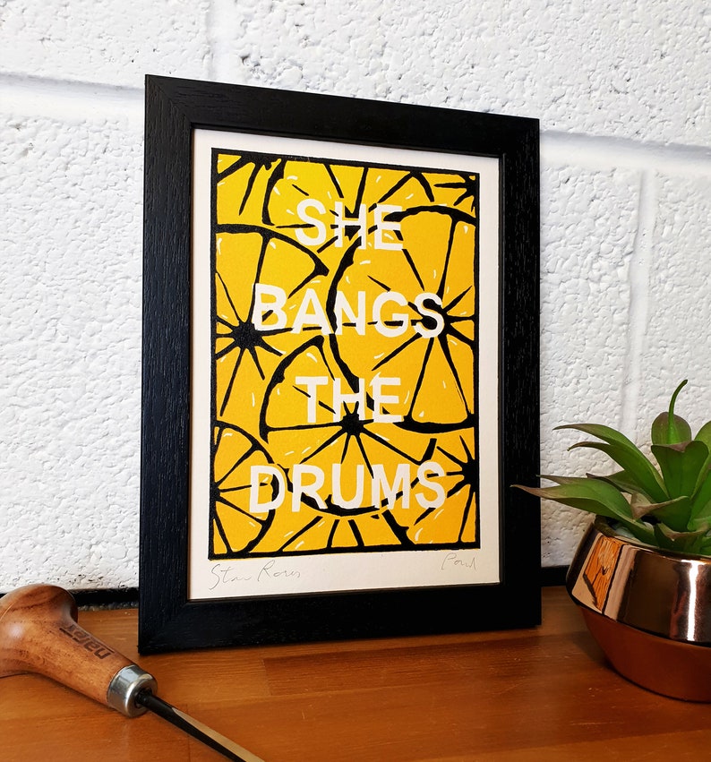 Stone Roses Lyrics Original Lino Print - Etsy