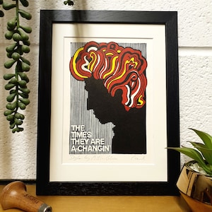 Dylan tribute print with lyrics