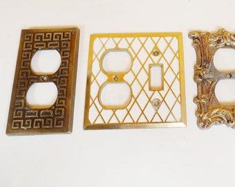 Assorted Brass and Metal Light Switch Plug Covers