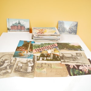 Lot de 12 véritables cartes postales anciennes et vintage