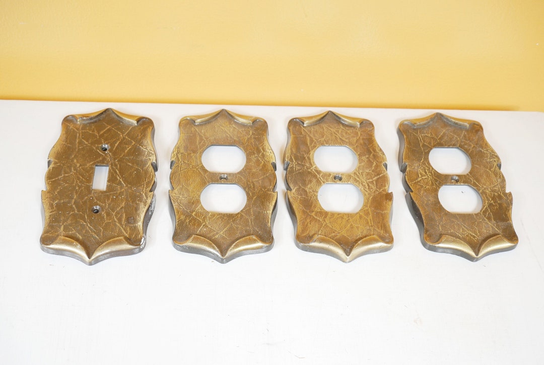 Ornate Brass Scroll Switch Light Plug Covers Etsy