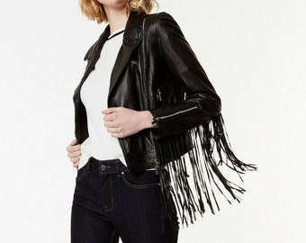 leather fringe biker jacket