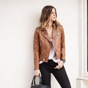 Women's Slim Fit Leather Jacket Genuine Lambskin Leather - Etsy