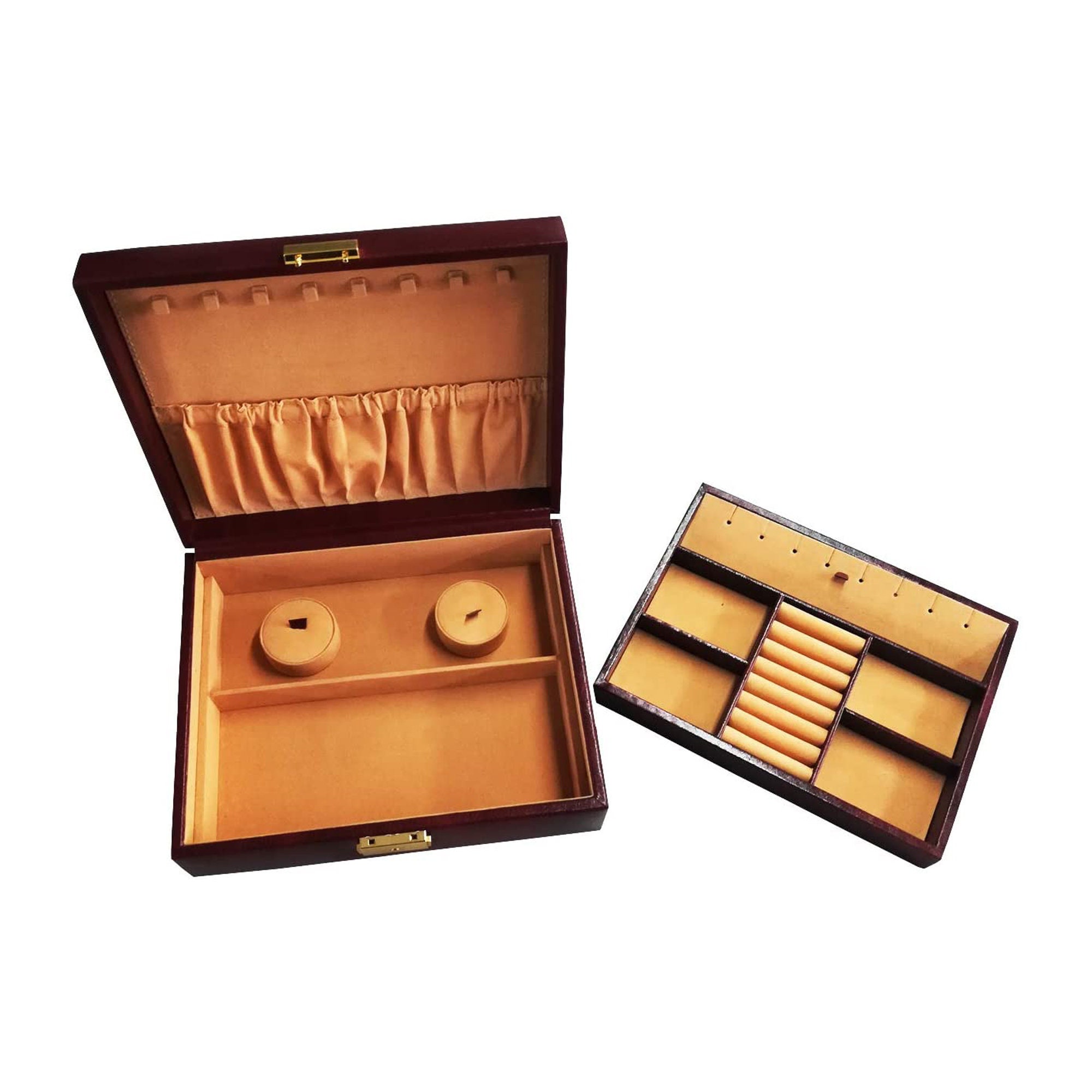 Women's Genuine Leather Jewelry Box Necklace Case Rings Etsy