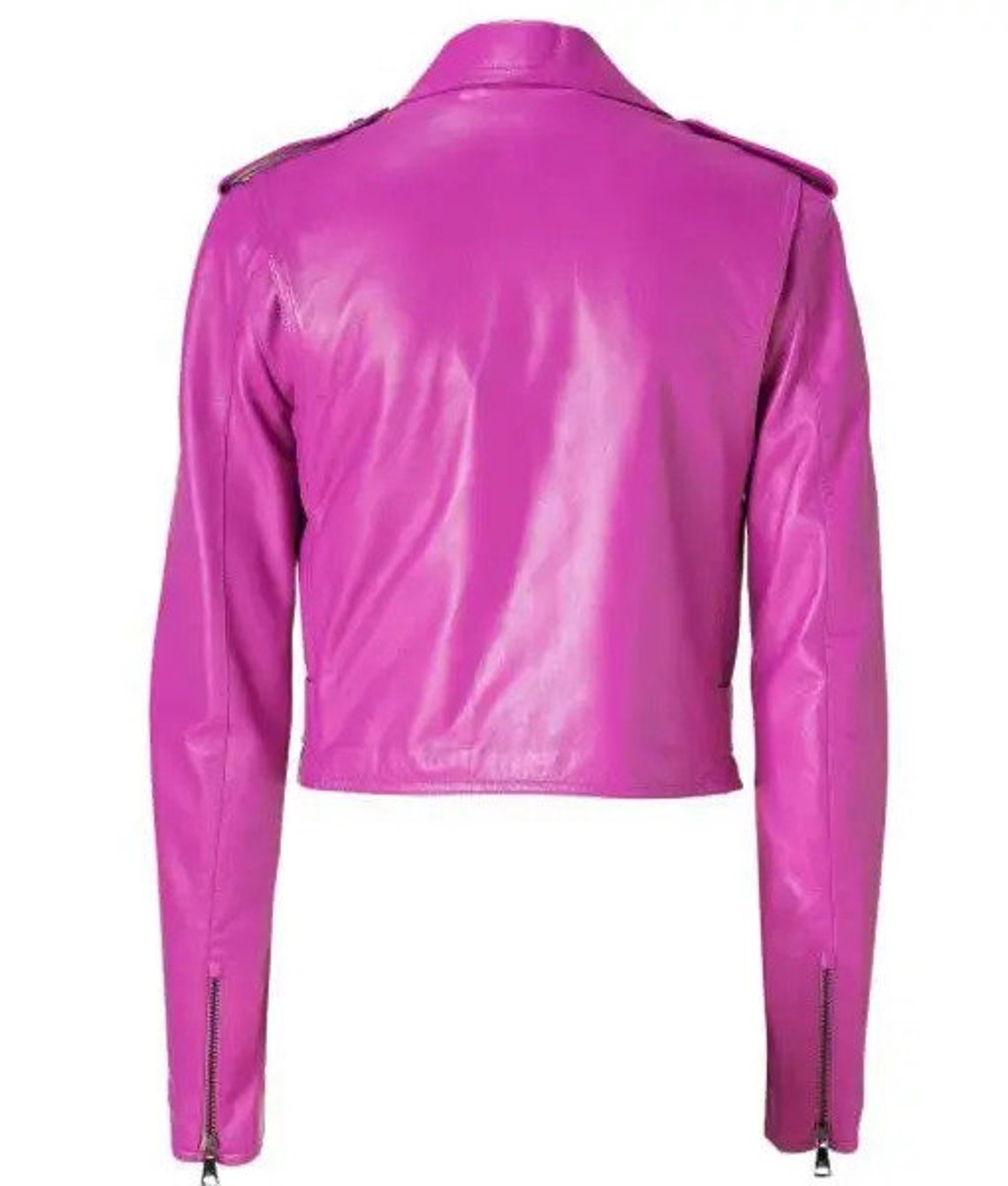 Womens Biker Motorcycle Jacket HOT PINK 100 Genuine Lambskin Etsy