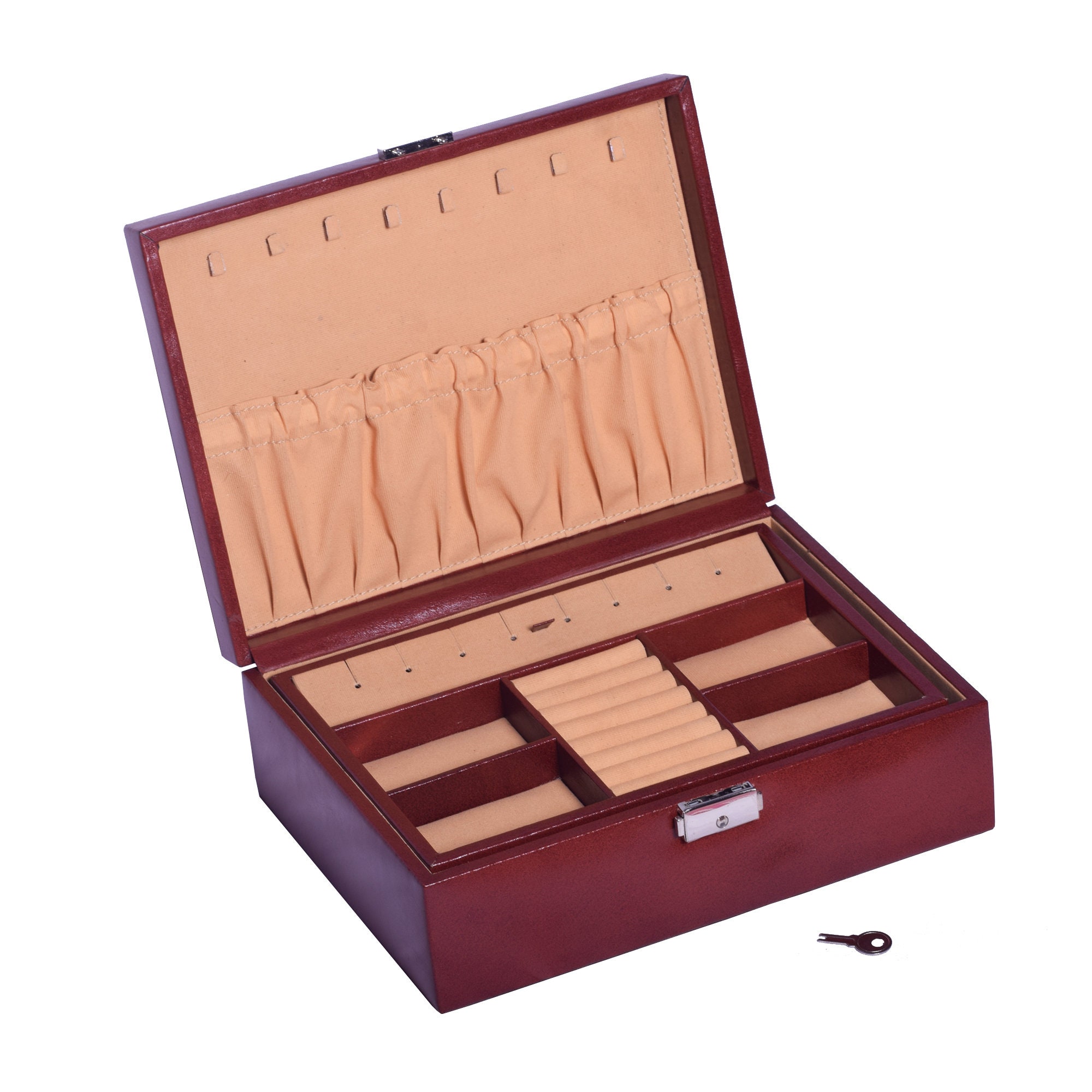 Women's Genuine Leather Jewelry Box Necklace Case Rings Etsy