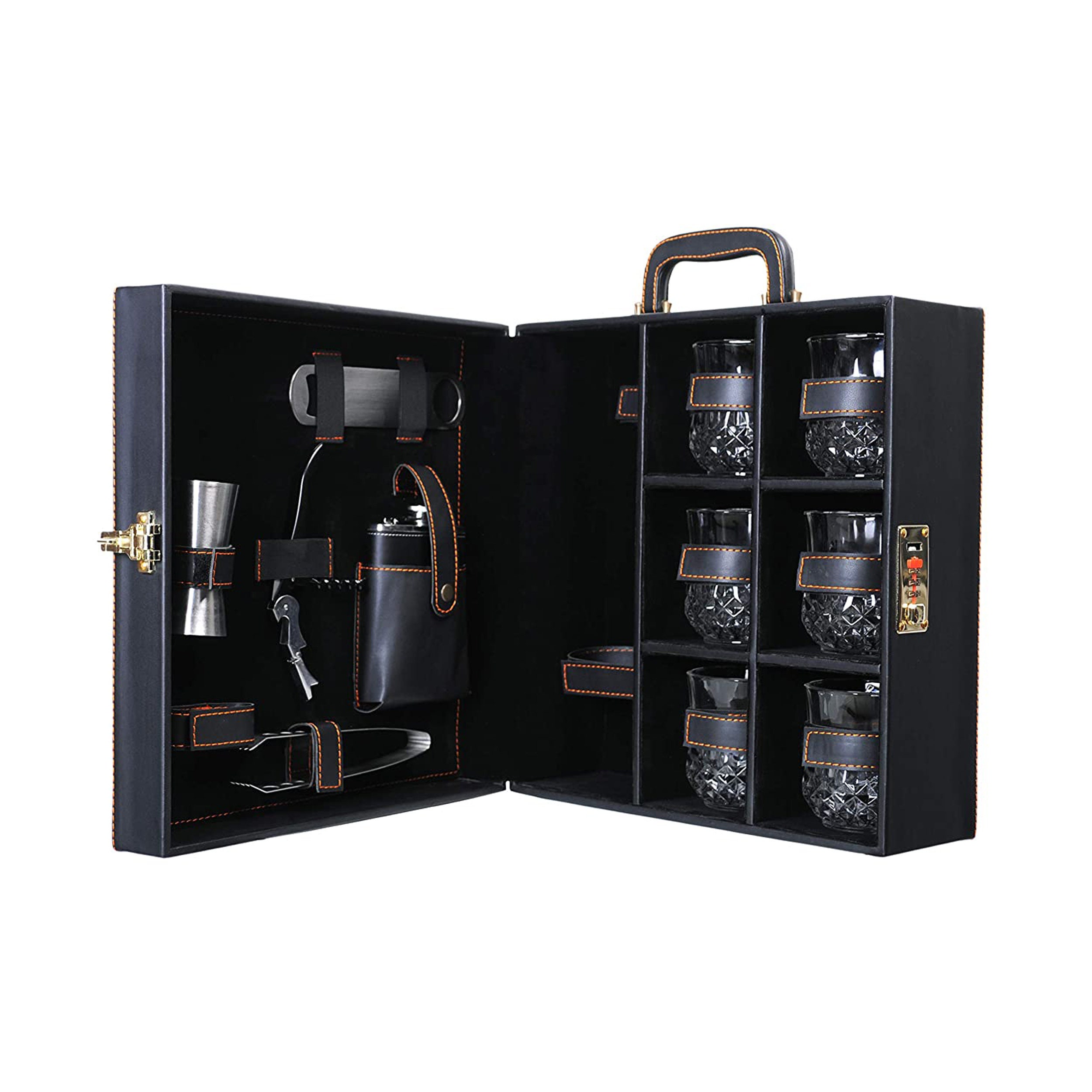 Bartenders Bar Accessories Bar Kit With 6 Glasses Portable Bar Etsy