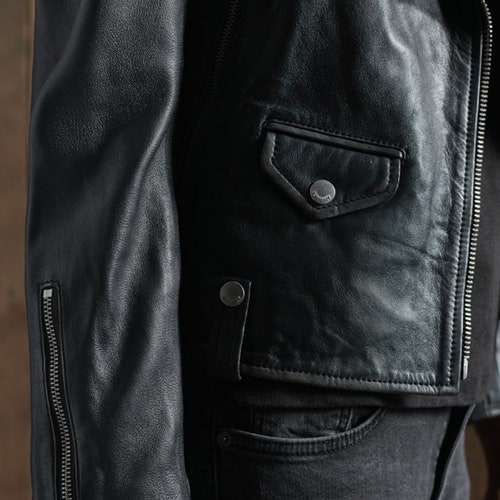 Sheep Leather Black Jacket For Women's Biker Motorcycle Jacket Leather Racing Jacket Stylish Cropped Jacket for shops Girls