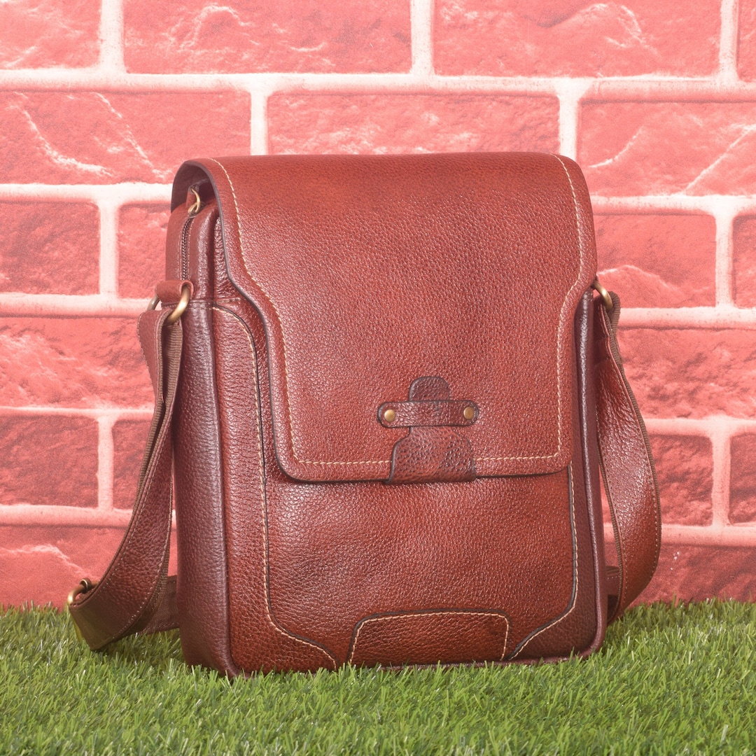 Men's Leather Messenger Bag Men's Leather Sling Bag Etsy