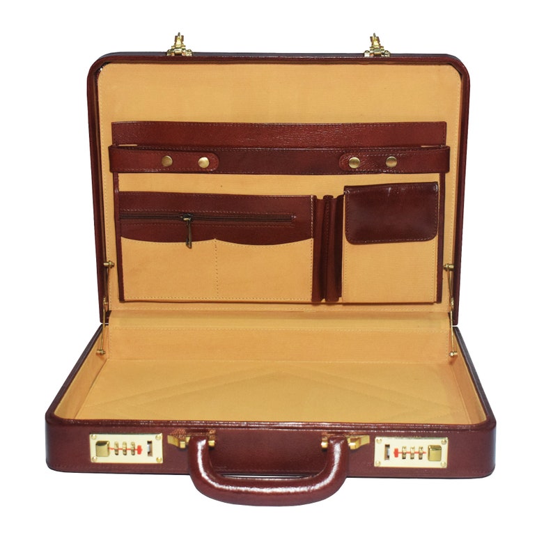 Personalized Genuine Leather Briefcase Attache Case Doctors Etsy