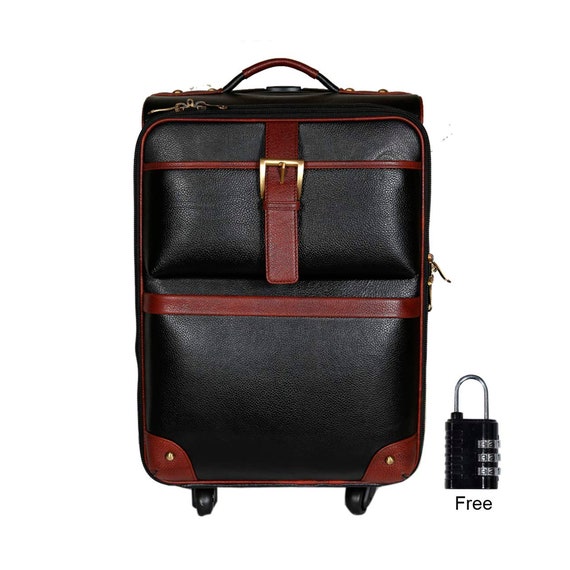 Genuine Leather Trolley Bag Airport 