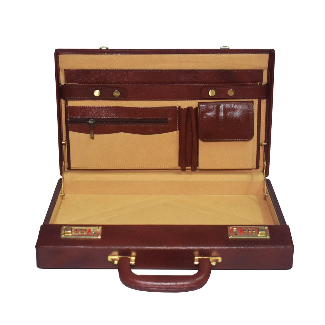 Genuine Leather Attache Briefcase for Men's Leather Etsy