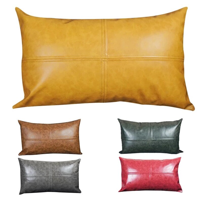 100 Lambskin Leather Pillow Cover Sofa Cushion Case Etsy