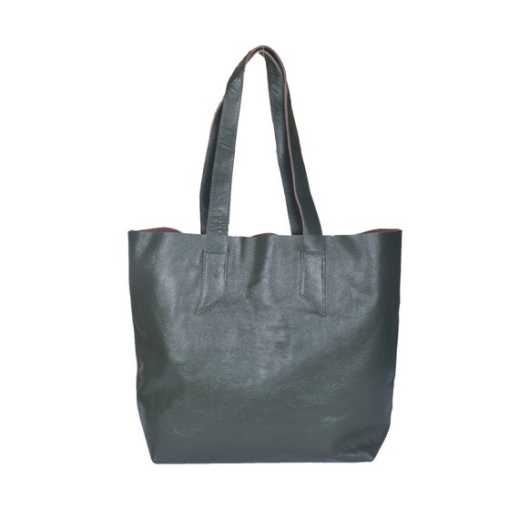 raw leather tote