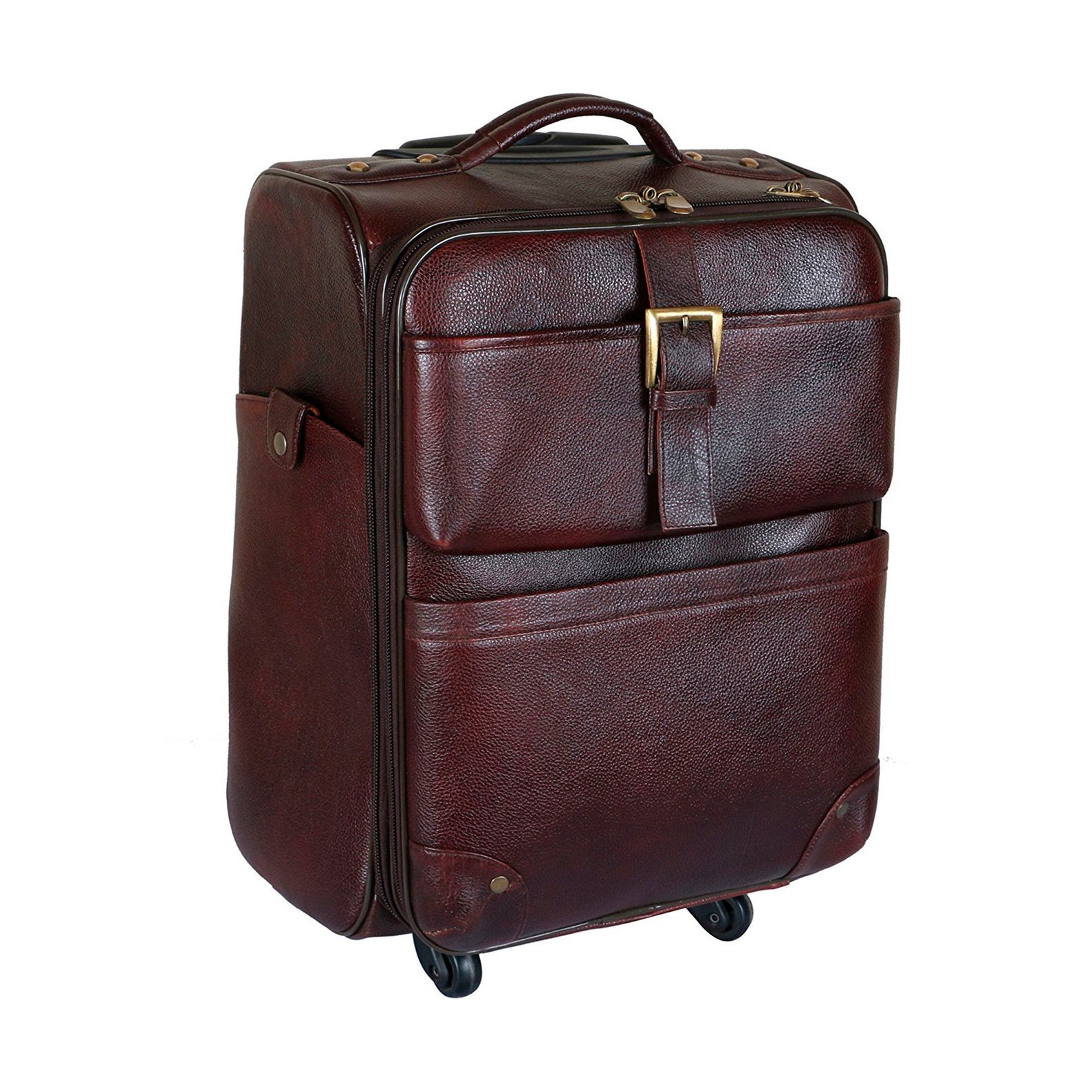 20 Inch Genuine Leather Trolley Bag Airport Cabin Bag Leather Etsy