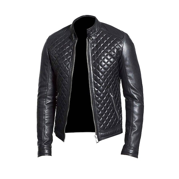 LINDSEY STREET Mens Leather Jacket Quilted Designer Leather - Etsy