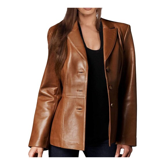 Soft shop leather blazer