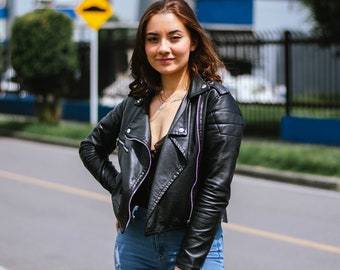 Premium Quality Leather jacket For Women, Lambskin Leather Biker Jacket, Casual Leather Jacket for Girls Slim Fit Leather Jacket
