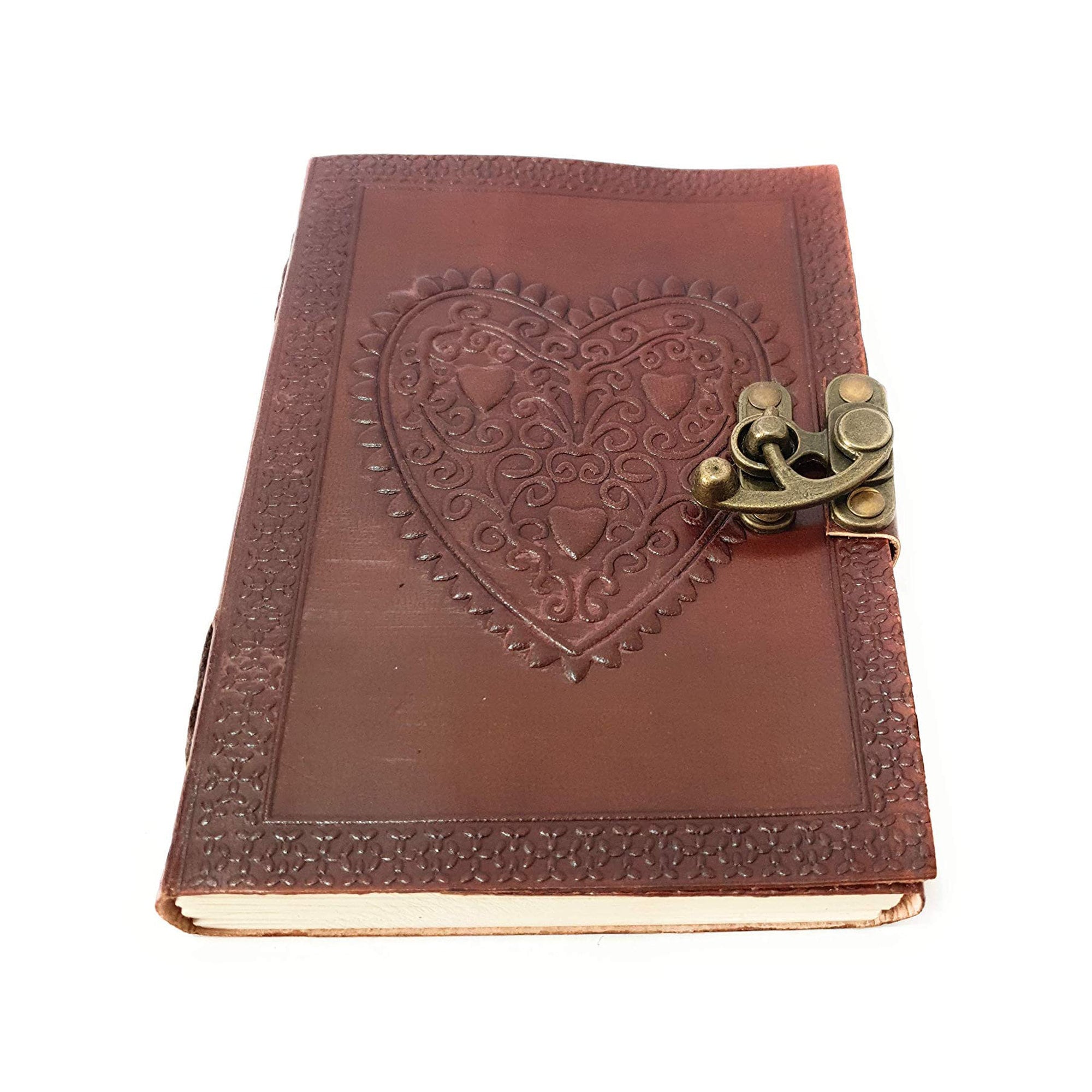Genuine Leather Journal Heart Design Diary for Travel Clock Etsy UK