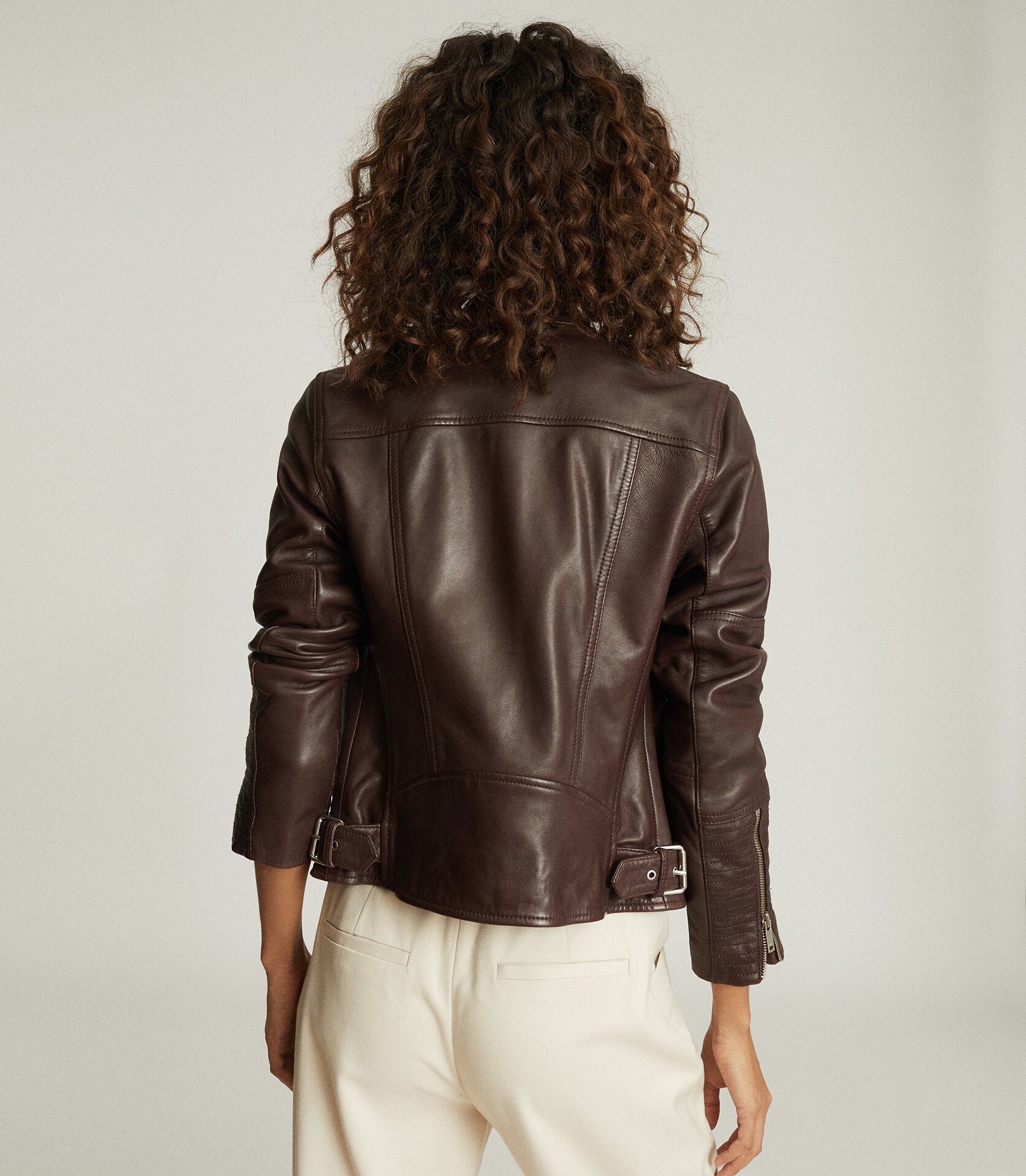 Reiss oxblood shop leather jacket