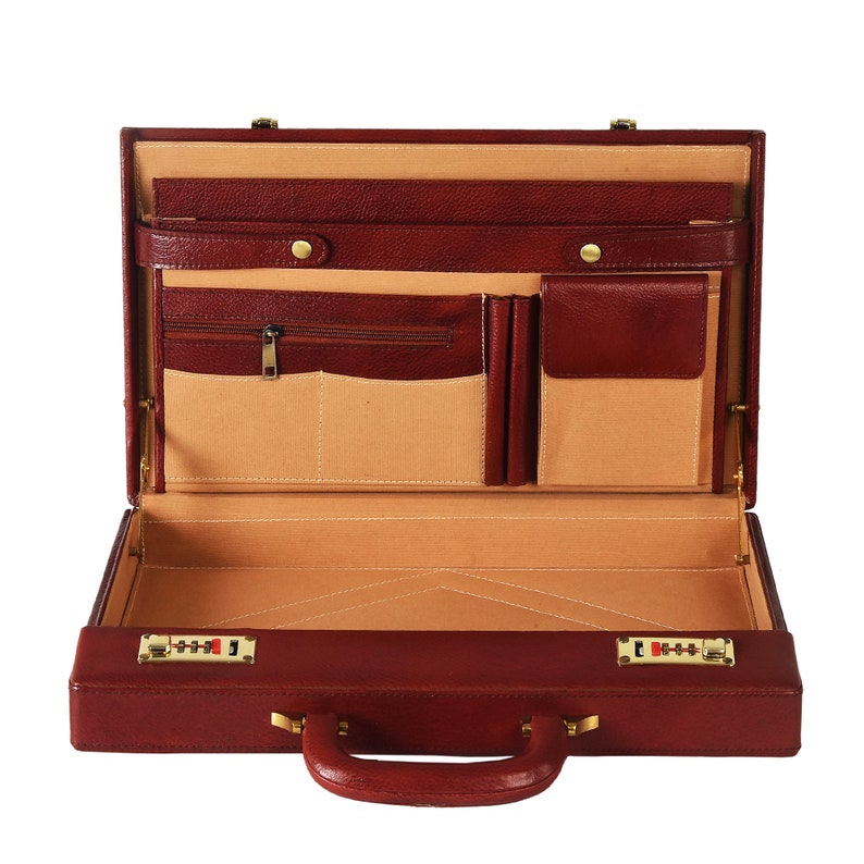 Genuine Leather Attache Briefcase for Men's Leather Etsy