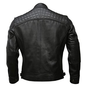 LINDSEY STREET Leather Jacket for Men Black Rider Biker Lambskin ...