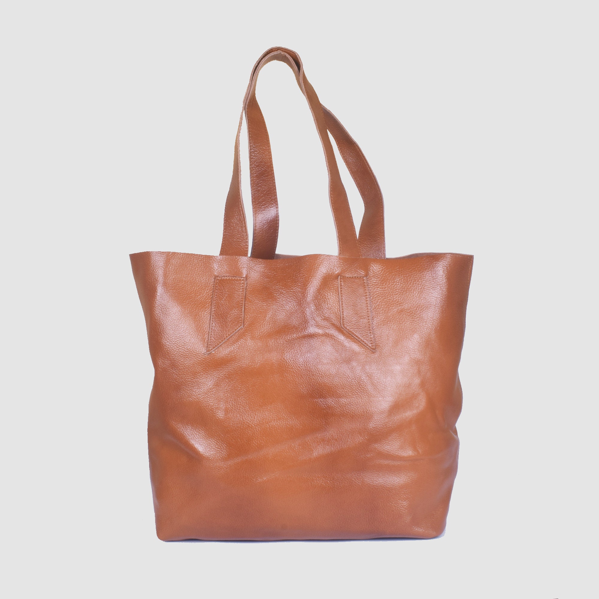 Red Genuine Leather Tote Bag for Women Raw Edge Shopper Purse Etsy