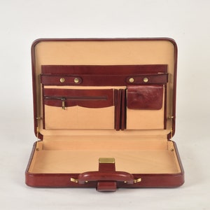 Genuine Leather Attache Briefcase for Men's Office Handbag - Etsy