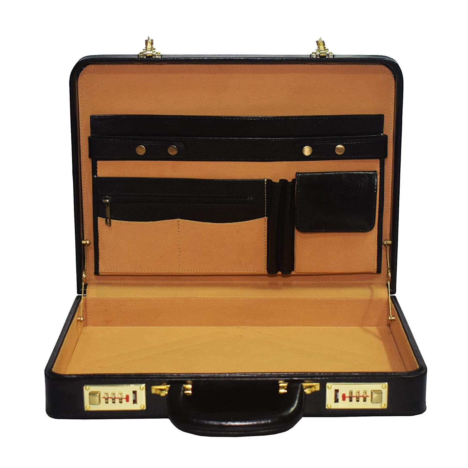 Genuine Leather Attache Briefcase Business Handbag for Men 14 Etsy