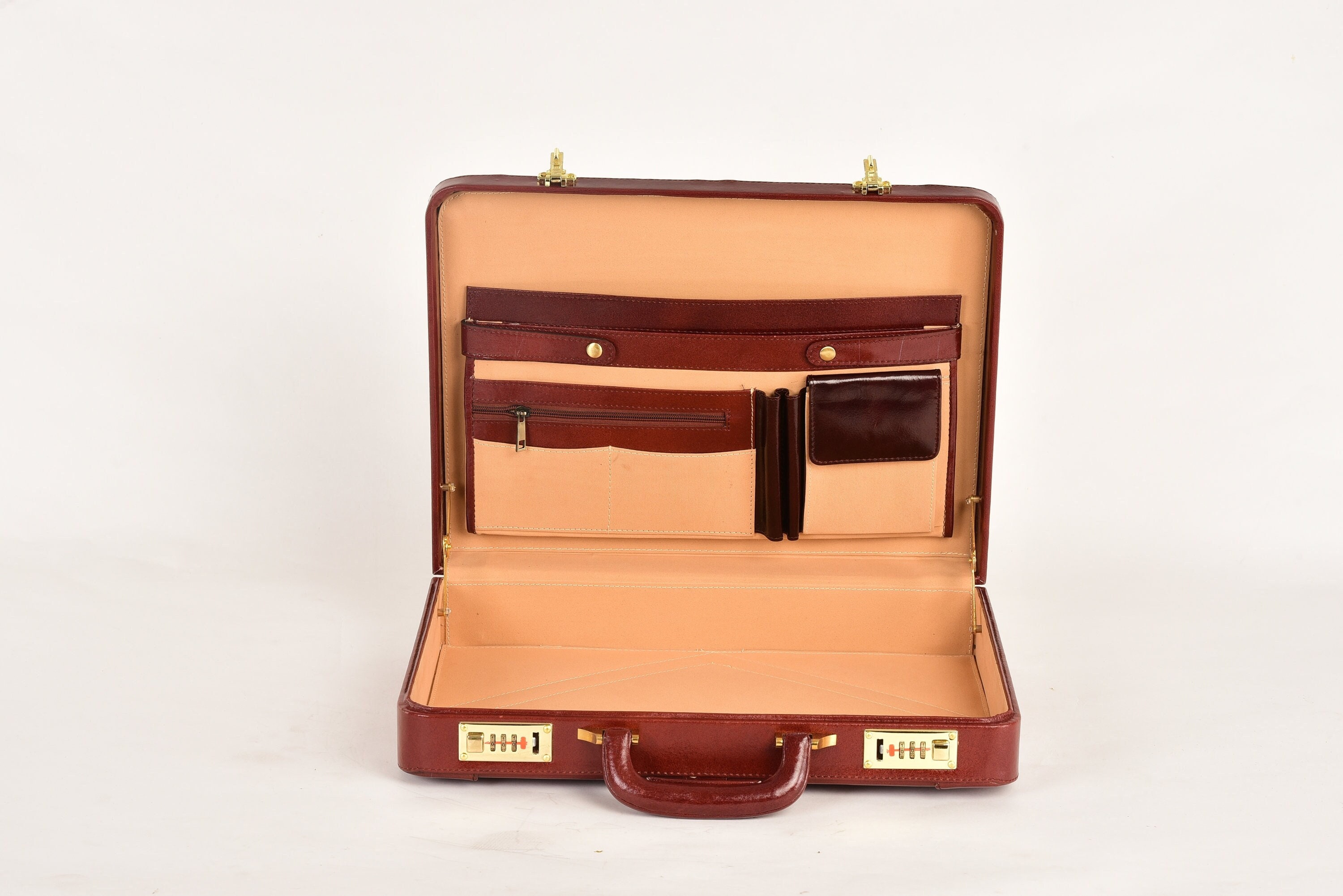 Personalized Genuine Leather Briefcase Attache Case Doctors Etsy