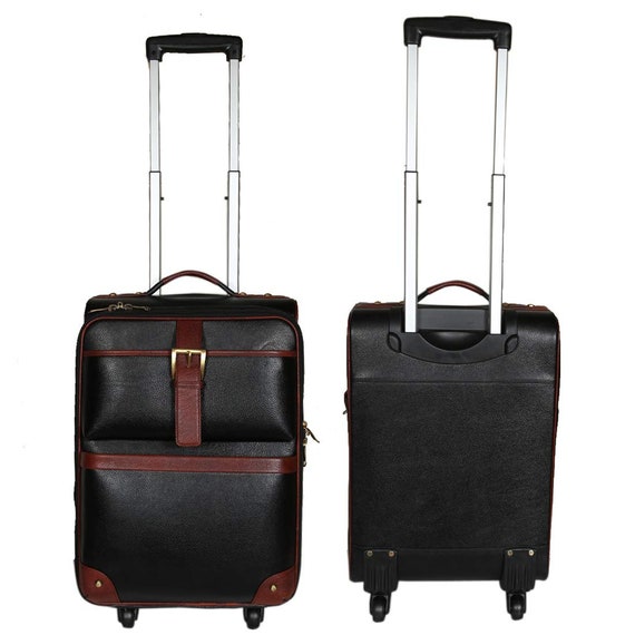 Genuine Leather Trolley Bag Airport 