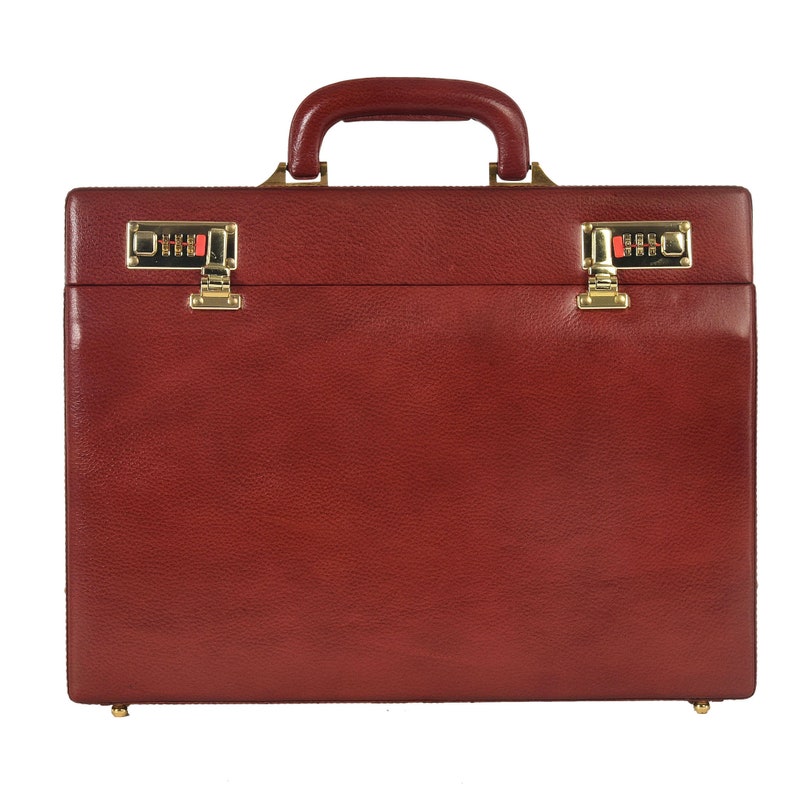 Genuine Leather Attache Briefcase for Men's Leather Etsy