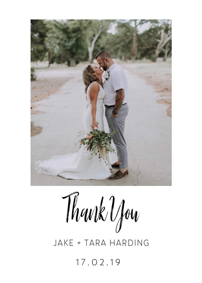 printable Wedding thank you card DIY