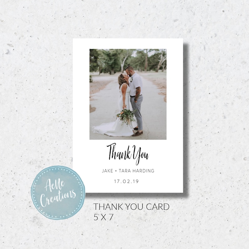 printable Wedding thank you card DIY