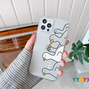 Goose cute clear case iPhone 14 13 12 Pro Max iPhone 14 Plus iPhone 13 12 11 Pro iPhone XR iPhone XS Max iPhone SE 2020 iPhone 8 7 YY294