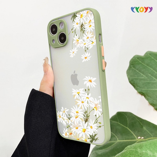 Gänseblümchen klare Hülle iPhone 14 11 Pro iPhone 13 12 Mini iPhone XR XS Max Bumper Rahmen Hülle Samsung S23 S22 Ultra Samsung S21 S20 fe 5g YY291