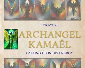 Archangel KAMAEL, 5 Prayers, Calling upon his energy - 10 illustrated pages for your Book of Shadows