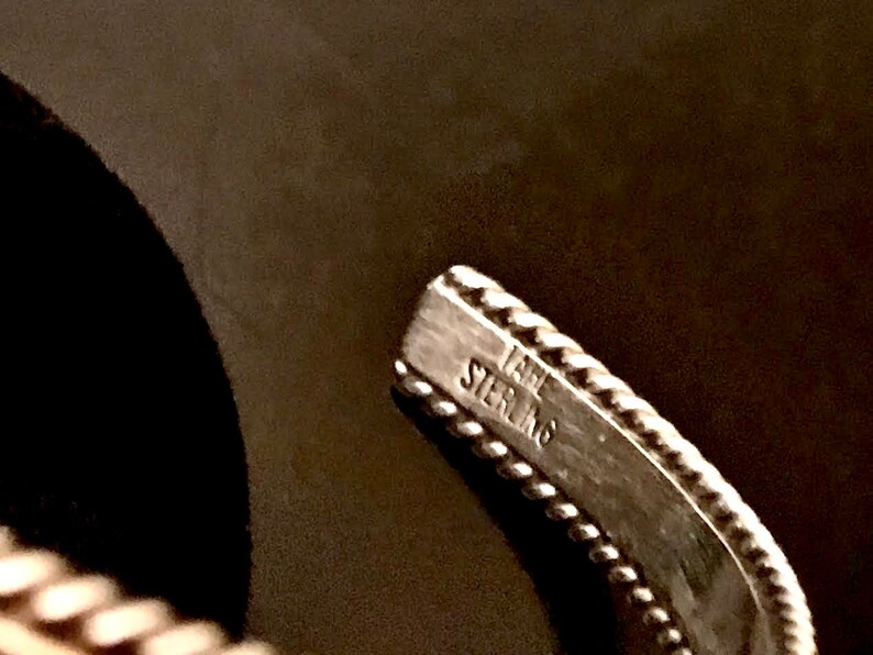 Navajo Sterling Rope Banded Smooth Bore Sterling Cuff Bracelet STERLING SILVER Elaine Tahe