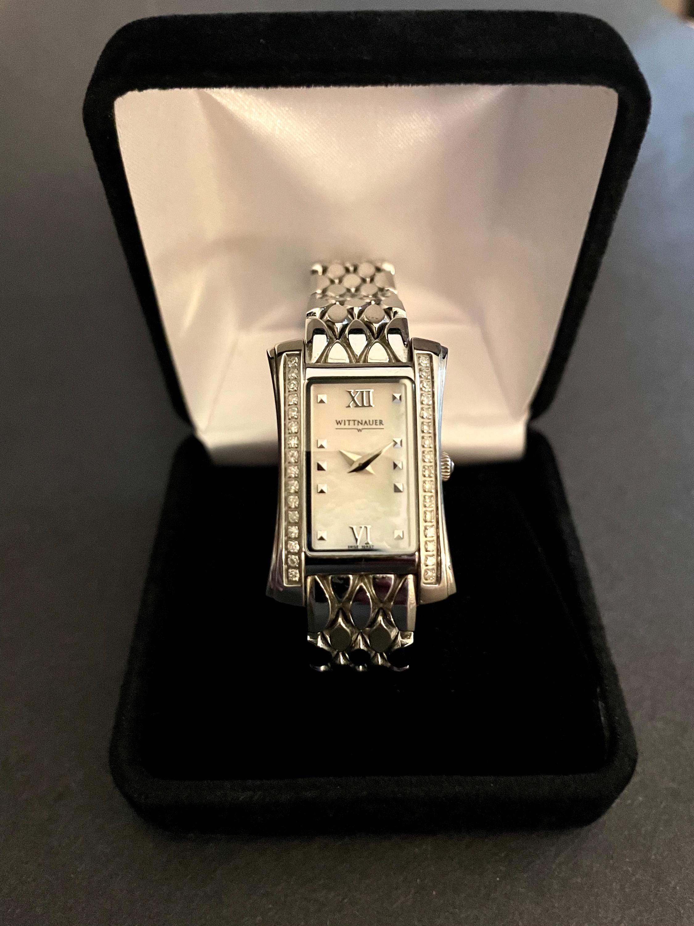Ladies Wittnauer stainless steel Swiss quartz genuine diamond accents. wittnauer swiss ladies watch | Mercari main image 2