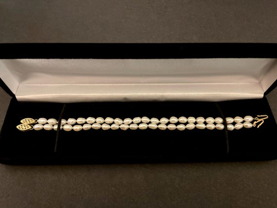 14K Yellow Gold Freshwater Pearl Bracelets, 2 pieces, each  6.75"L, 10.4grams total weight, YG lobster clasps, gift boxed, gift for her View 5