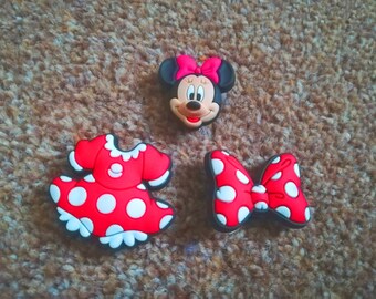 Disney Adorable Minnie Mouse 2 Shoe Crocs Charms Jibbitz