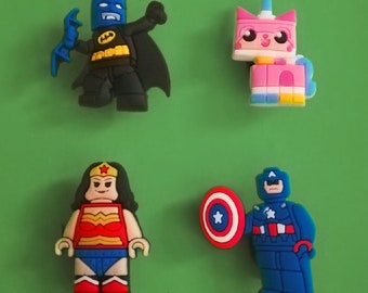 4pcs Set 1 Lego Avengers 2D PVC Shoe Charms Similar to Jibbitz and fit Crocs