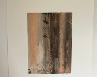 BLACK & COPPER MONO 2 • Hand pulled screenprint, original, signed mono print
