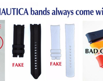 Cinturino Per Orologio Nautica Originale Gomma Viola Ansa Curva 24mm - Foto 9