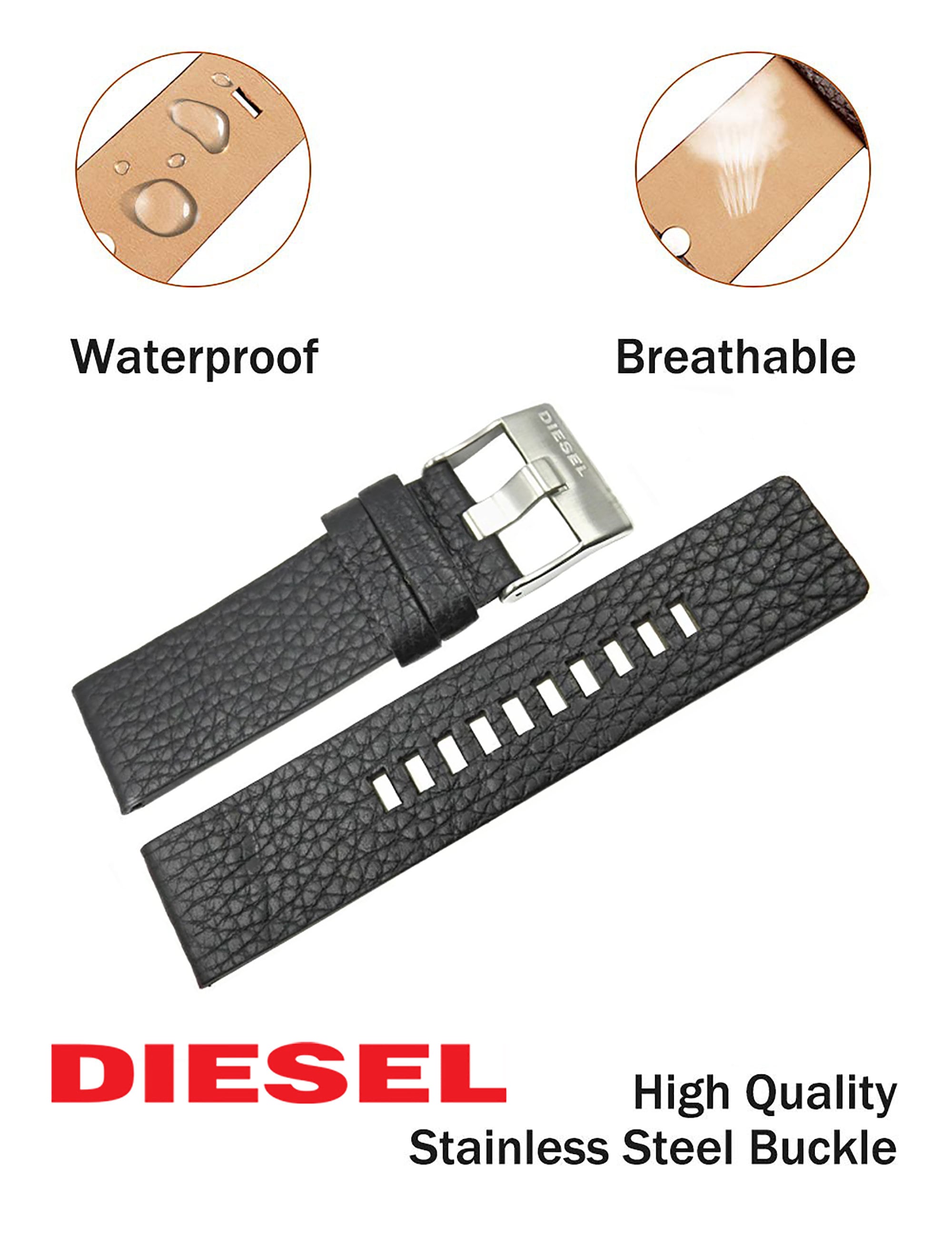 DIESEL Original Cinturino In Pelle DZ4319 Marrone 26 Mm DIESEL Original Cinturino In Pelle DZ4319 Marrone 26 Mm