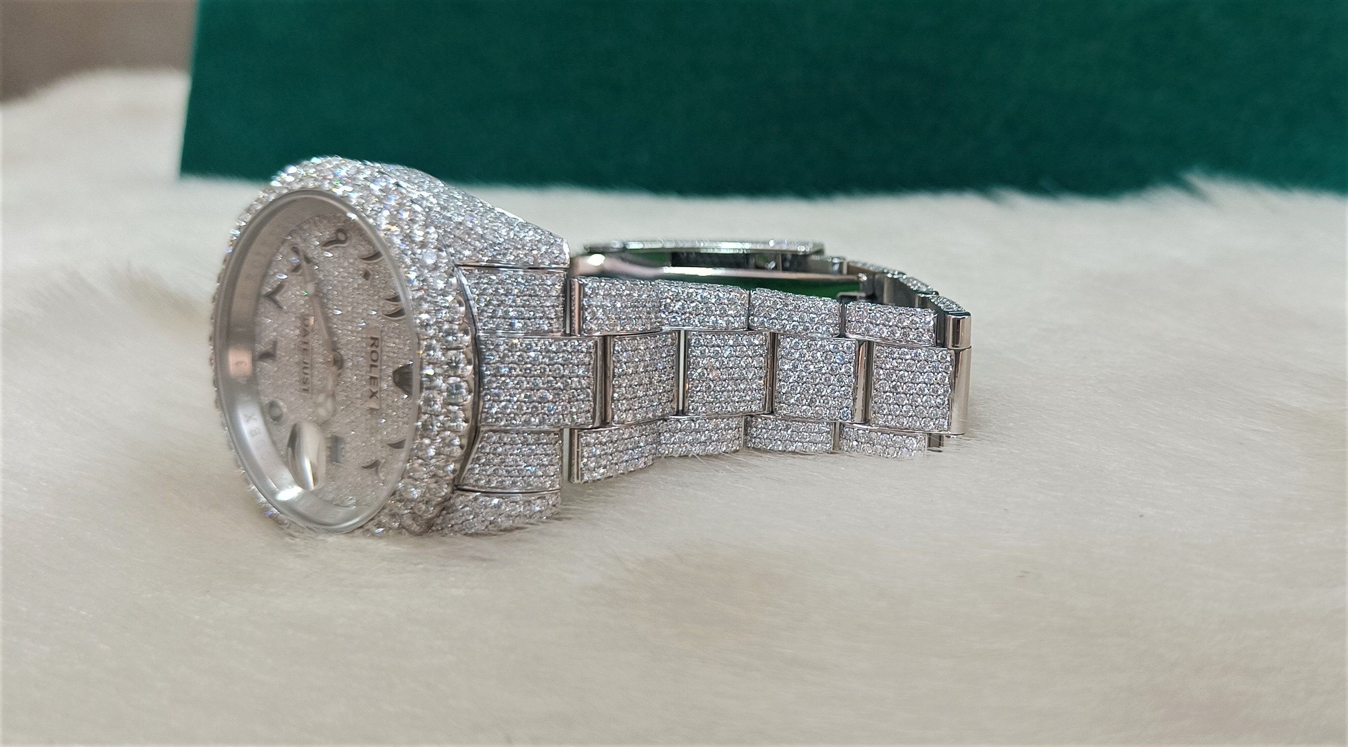 VVS Moissanite Diamond Watch Fully Iced Out Date Just Watch - Etsy
