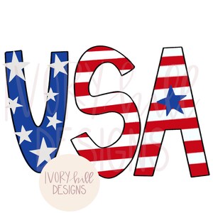 USA Memorial Day Patriotic Printable Digital Download PNG Clipart for Sublimation and Inkjet printing Fourth of July