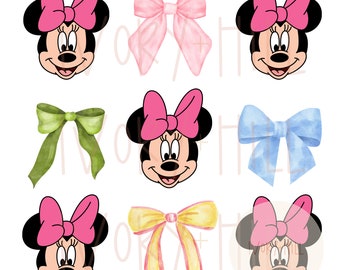Cute bow mouse coquette bow digital design and png for sublimation, inkjet printing and t shirt making. Happiest place on earth