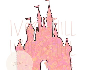 Princess castle digital design for sublimation and inkjet printing download png Clipart